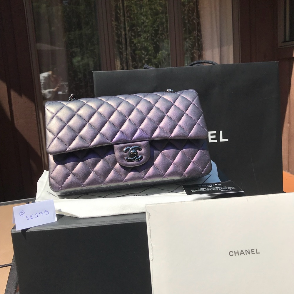 ❌SOLD❌ Chanel Metallic Purple Iridescent Flap - Picture 1 of 8